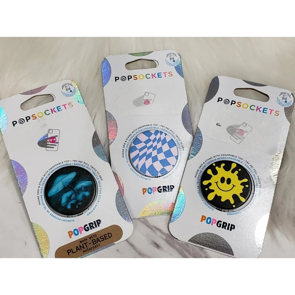 LOT 3 PopSockets Cell‎ Phone Grip mushrooms psychedelic hippie teen boy
